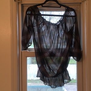 Black sheer blouse